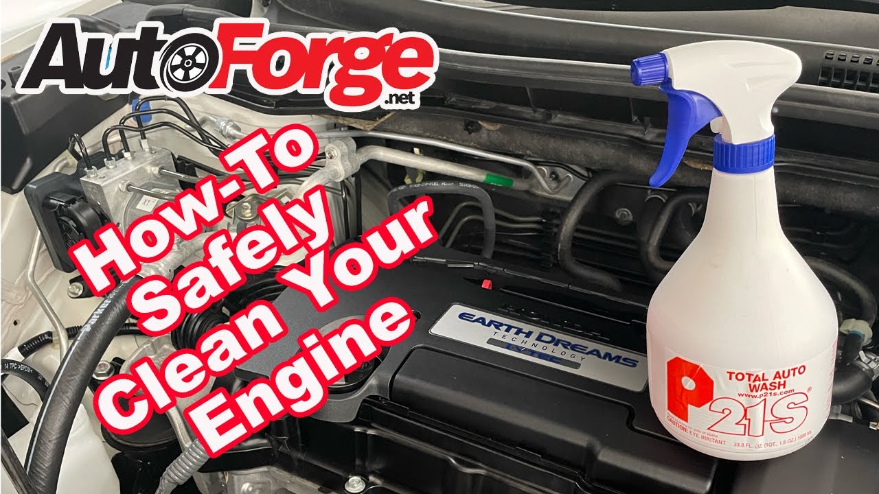 Как безопасно очистить двигатель с помощью средства P21S Total Auto Wash.