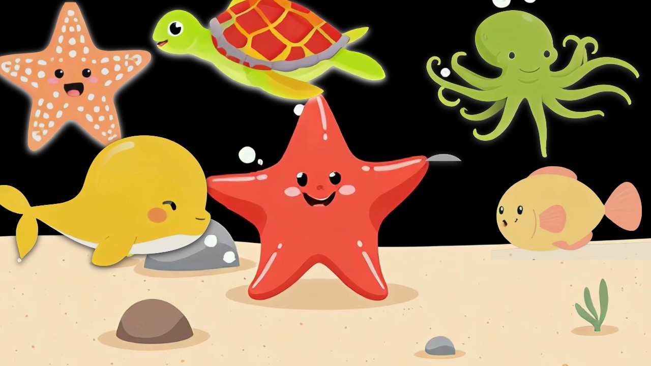 Calm Baby Sensory Video 🐠 | High Contrast Ocean Friends on Black (30 Minutes)