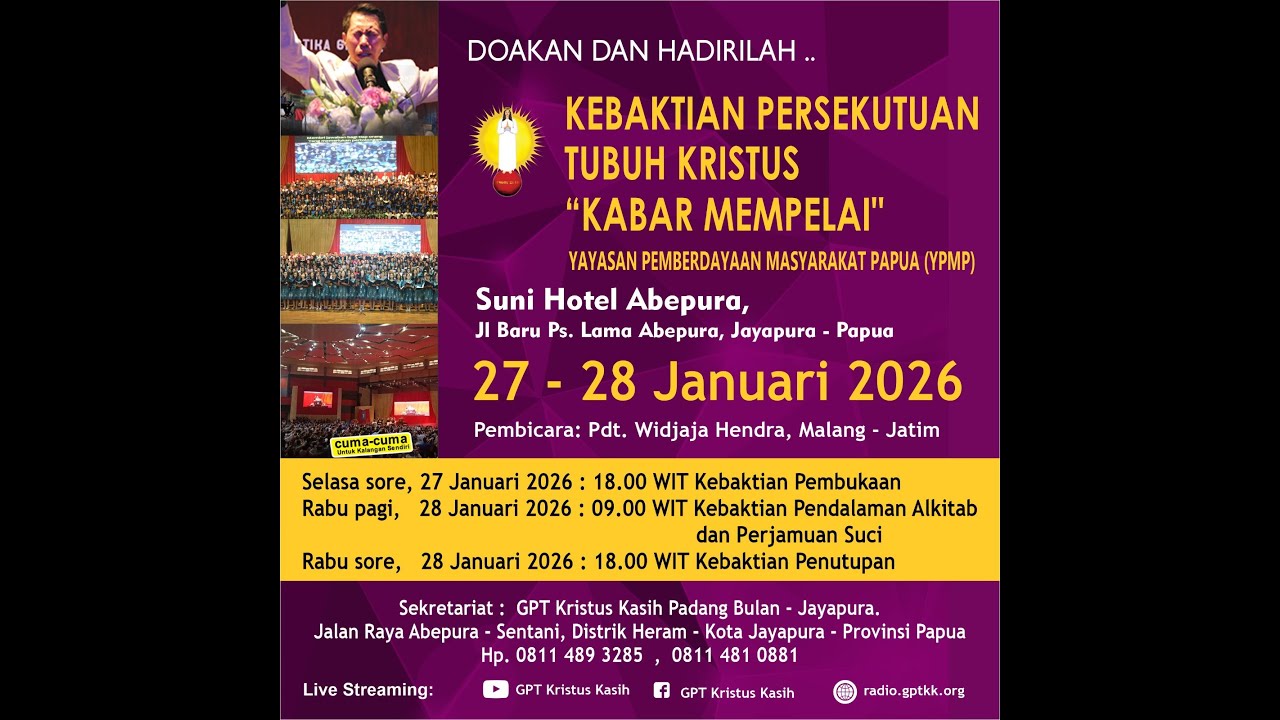 Ibadah Kunjungan III - Jayapura | Pdt. Widjaja Hendra | Rabu, 28 Januari 2026 | Ibadah Online