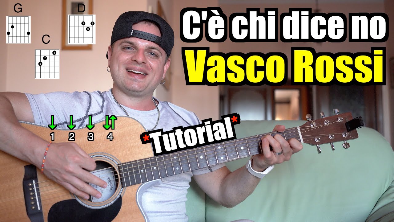 TUTORIAL CHITARRA | Vasco Rossi - C'è chi dice no | Accordi, Testo, Ritmo