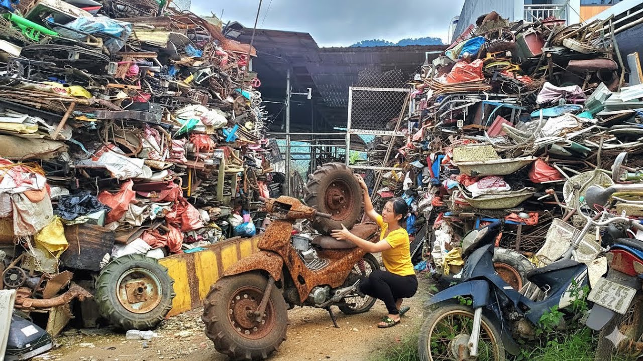 FULL VIDEO: Restoring an old motorbike from a giant scrap yard