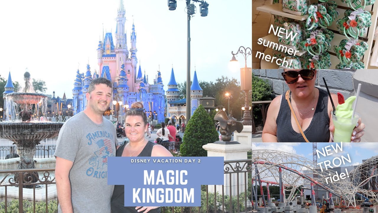 2021 DISNEY VACATION DAY 2: Magic Kingdom rides & treats | NEW Summer Merch | TRON construction!