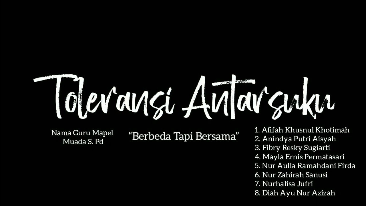 TOLERANSI ANTARSUKU || BERBEDA TAPI BERSAMA