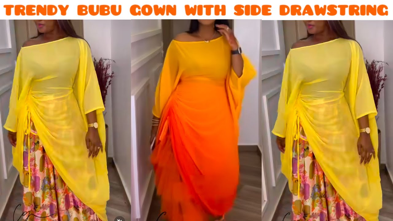 How to make this Trendy Side Ruched Bubu Gown with a tight Waistline