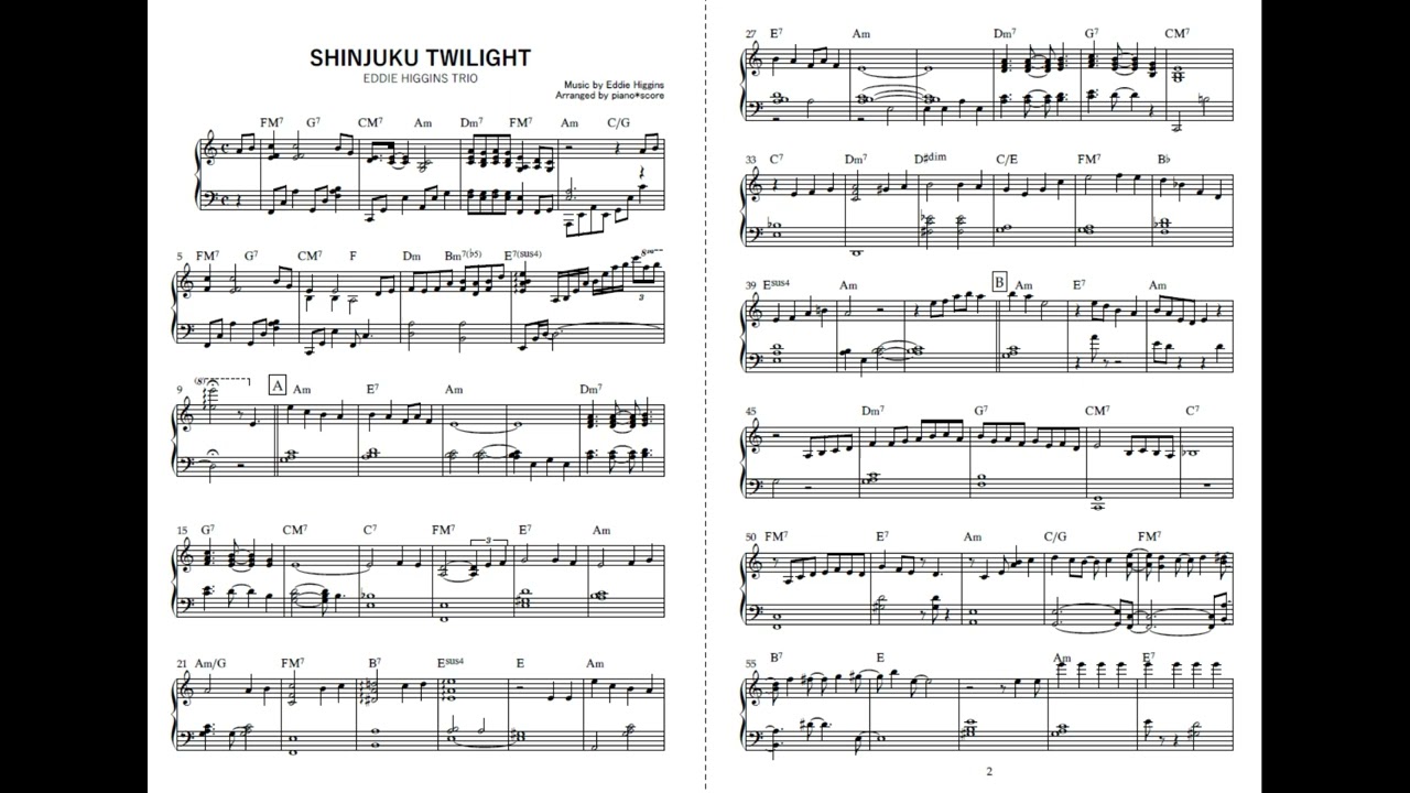新宿トワイライト-SHINJUKU TWILIGHT / Eddie Higgins Trio　【MIDI】