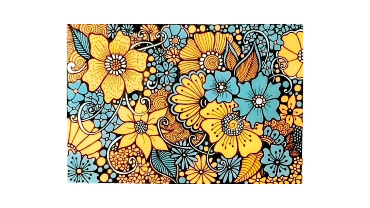 Zentangle flowers for beginners 🔸 Zentangle patterns 🔸 Drawing idea