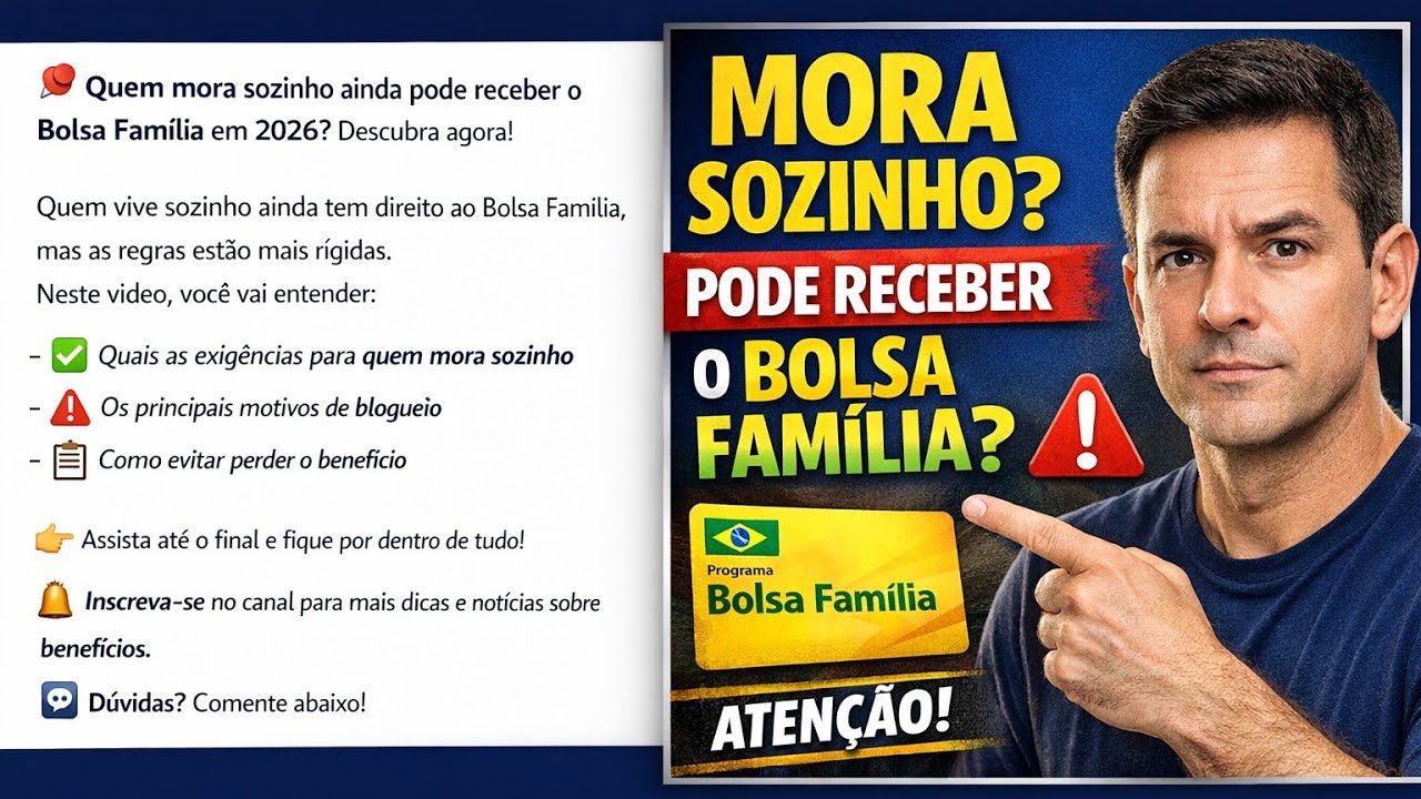 Quem mora sozinho ainda pode receber o Bolsa Família? #bolsafamilia #caixatem #cadunico #cras 