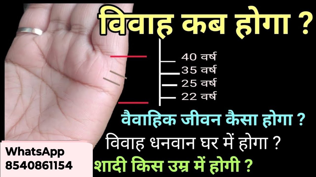 शादी कब होगी कैसे होगी, shadi kab hogi kaise pata Karen, shadi ki Rekha, vivha Rekha, Shadi kab hogi