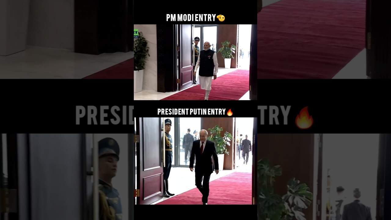 PM Modi and Putin Entry in SCO Summit 🔥🫡#sco#putin#modi#viral#shortsfeed#comparison#news