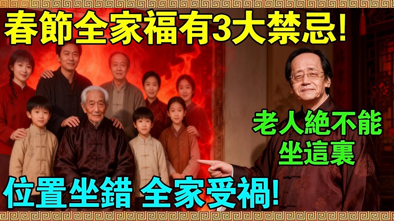 春節期間拍全家福有3大禁忌！倪海廈：千萬別讓老人坐在在這個位置！這不是迷信，是氣場！位置坐錯了，家裏的“頂樑柱”容易折！#倪海廈 #倪師 #易經風水 #春節拍照 #孝道 #拍照坐姿風水 #老人健康