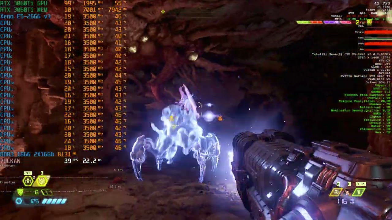 RTX 3060Ti, Xeon E5-2666v3 - Doom Eternal  - 1080p, 1440p, 4k