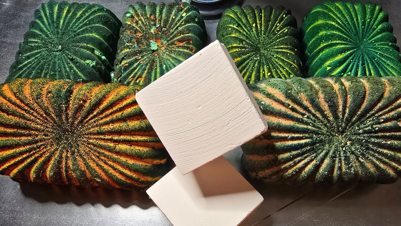 Greens and Plain Crunchy Blocks | Relaxing | Asmr