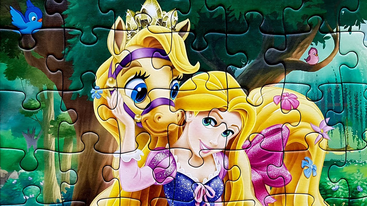 PALACE PETS Disney PRINCESS Puzzle Video for Kids Palace Pets Rapunzel Jigsaw Puzzle