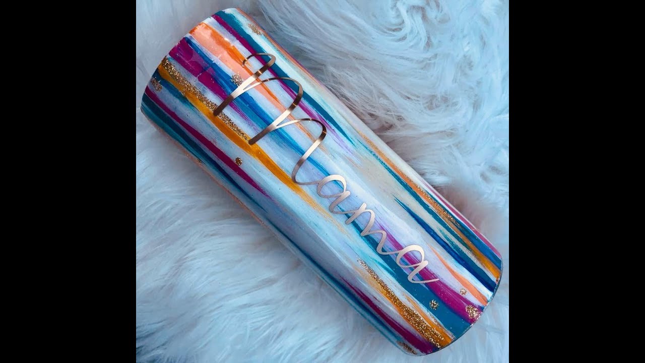 Tumbler cup Tutorial using acrylic paint
