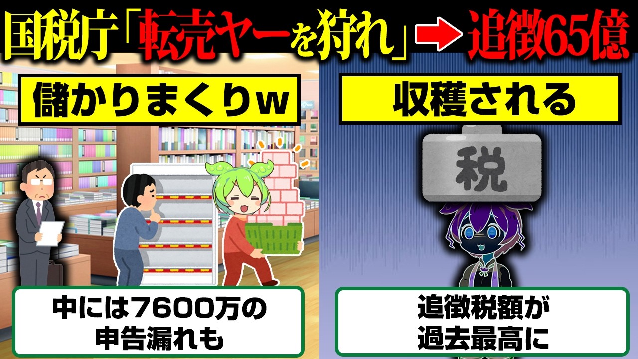 「税金？払わんのだｗ」とイキった転売ヤー、追徴65億円でボコボコにされる【ずんだもん】