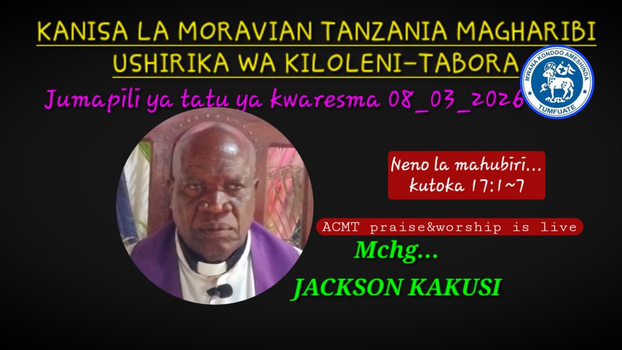 Malale tv22 is live...NENO KUU KUTOKA KWA MCH.JACKSON KAKUSI,KANISA LA MORAVIAN KILOLENI TABORA.