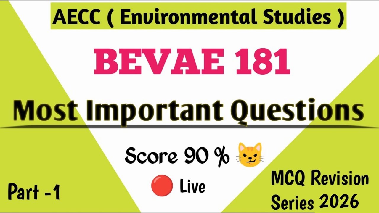 #1 BEVAE 181 Important Qustions June 2026 | Environmental Studies | BEVAE 181 Question Paper 2026