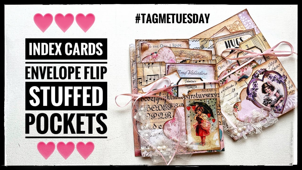 Junk Journal Ephemera - Index Cards- Envelope Flip - Stuffed Pockets