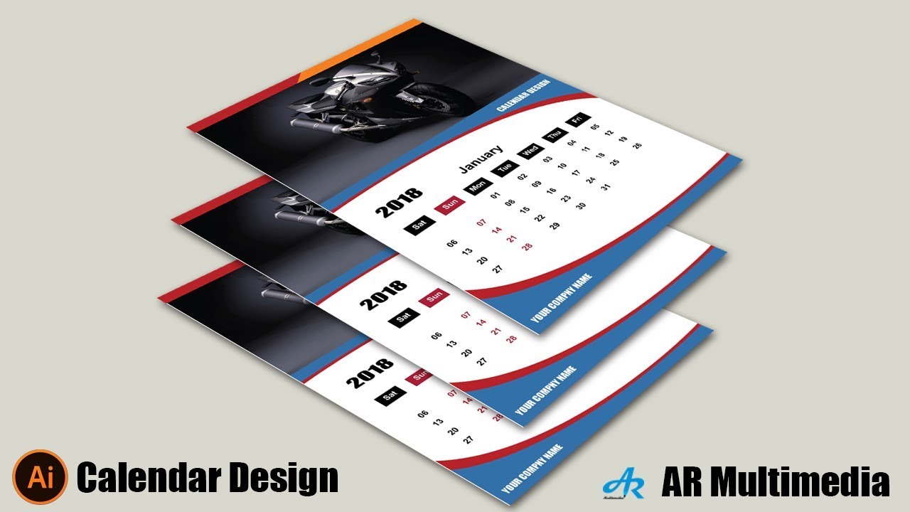 How to Make a Calendar in Illustrator cc 2018|New Year Calendar in Adobe Illustrator cc 2018