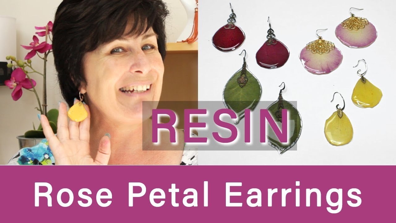 Resin Rose Petal Earrings