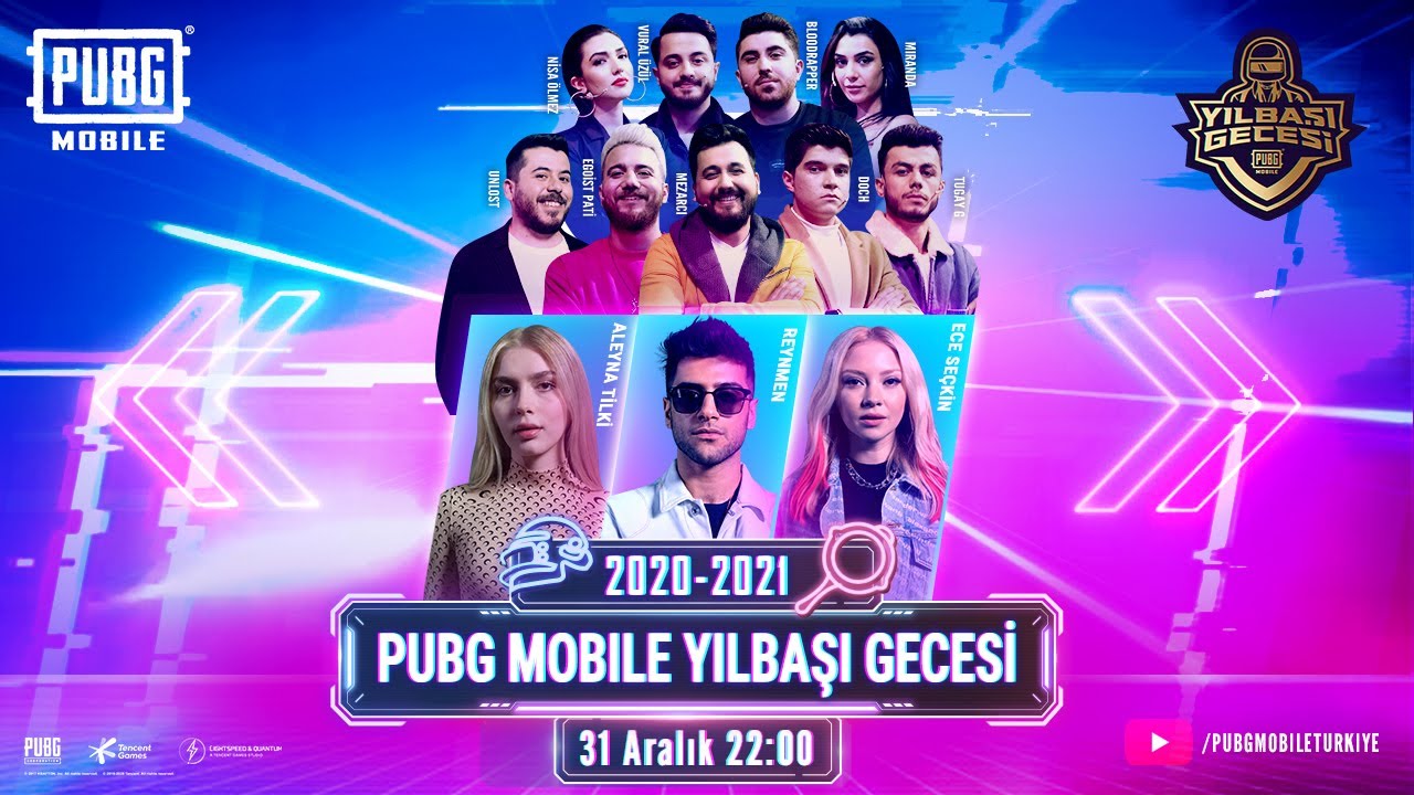 Yılbaşı Gecesi w/@iamreynmen, Aleyna Tilki, @EceSeckinCom, @MEZARCITR ve Sürpriz İsimler! - PUBG MOBILE