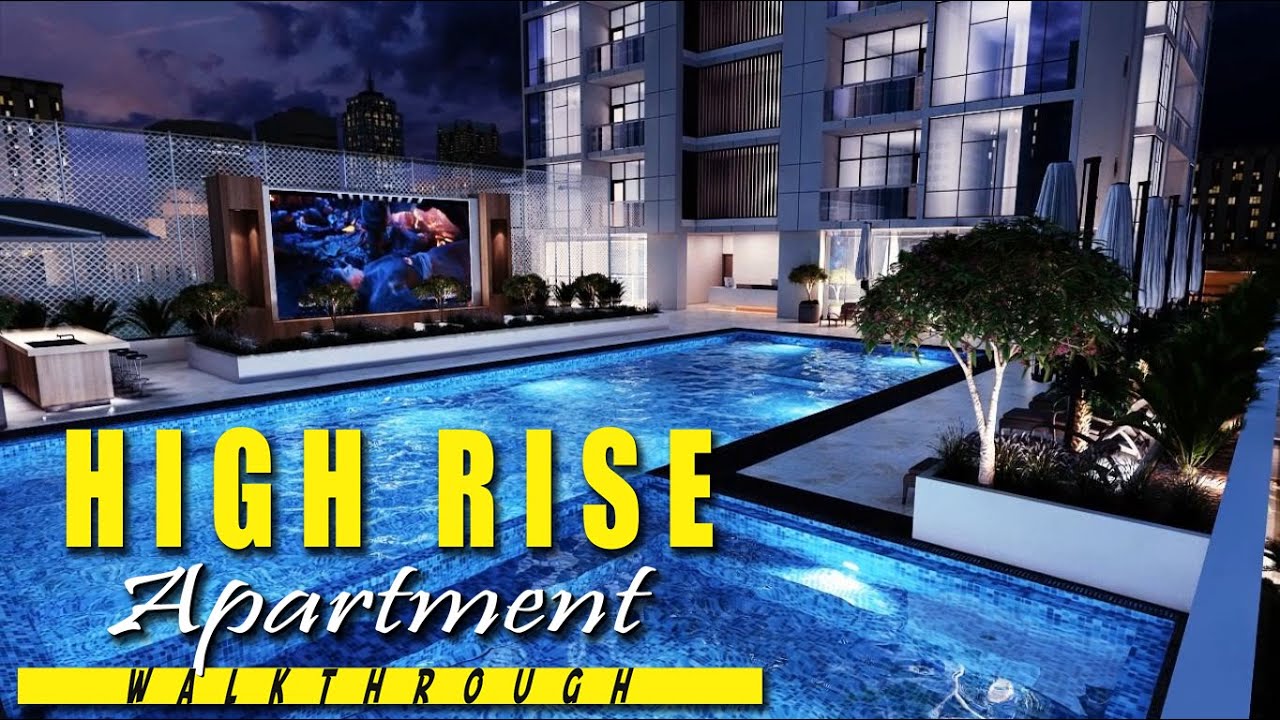 Highrise Apartment 3D Walkthrough + LUXURY STUDIO APARTMENT TOUR & Amenities Architectural Animation