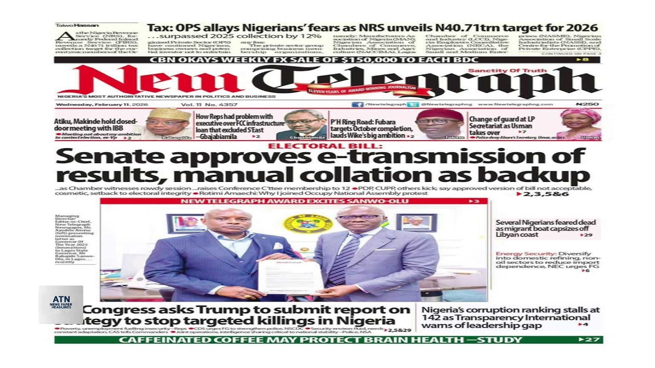 ATN NEWSPAPER HEADLINES