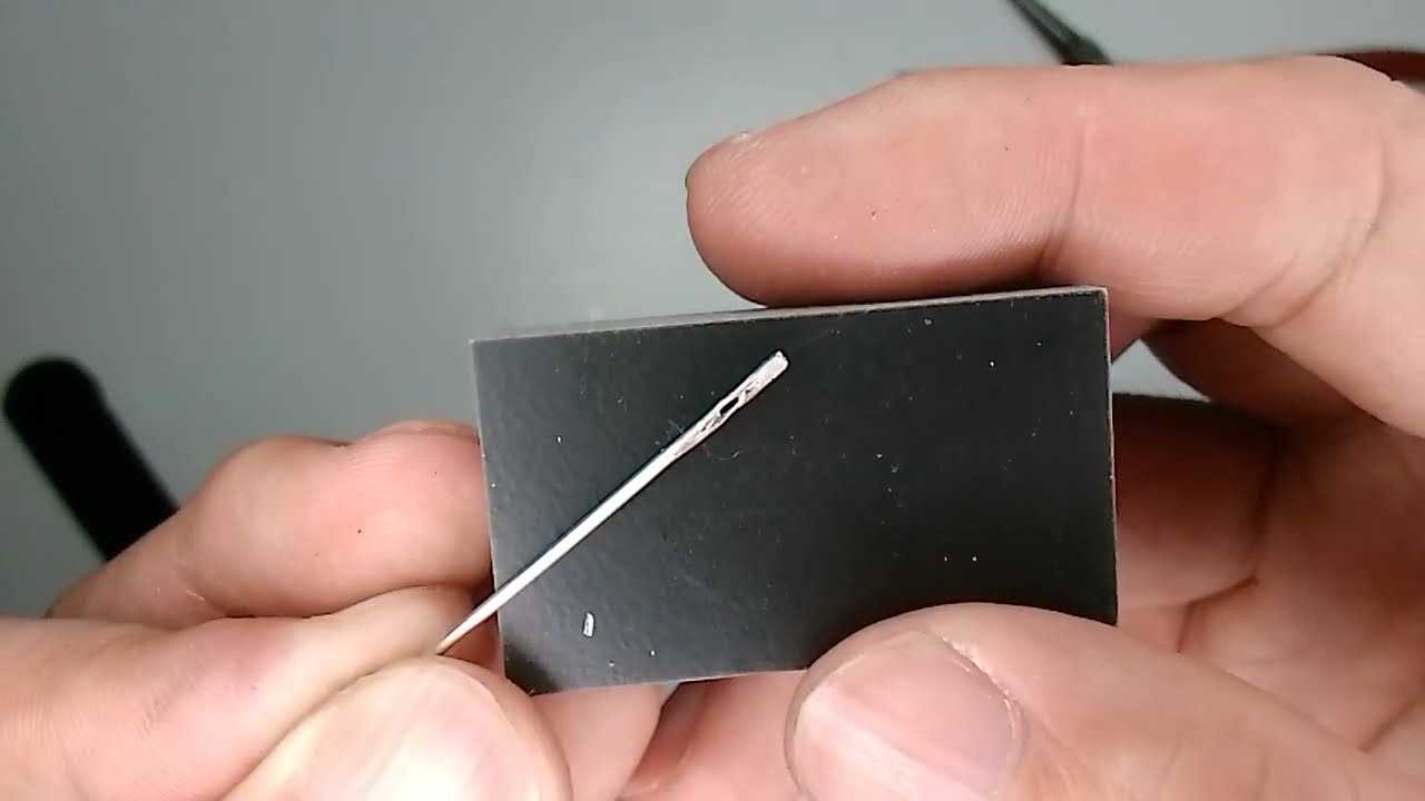 Handmade sewing needles (Milliner). Part 5 of 7 - Poking needle eye.