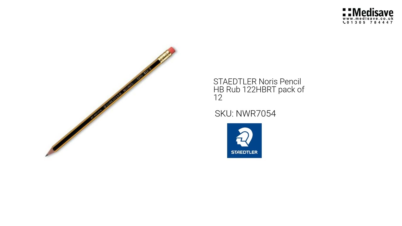 STAEDTLER Noris Pencil HB Rub 122HBRT pack of 12 NWR7054 1920x1080