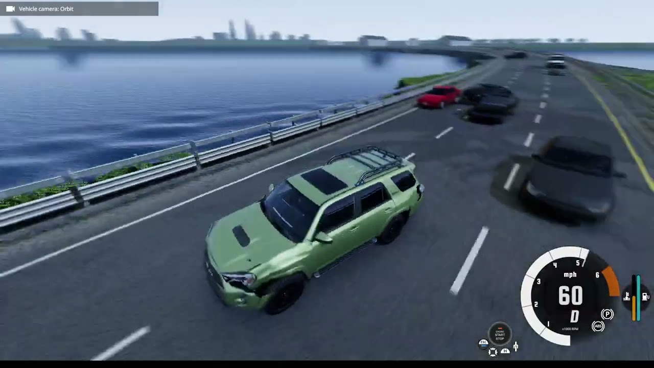 Running from police in a Toyota 4 Runner in Beamng