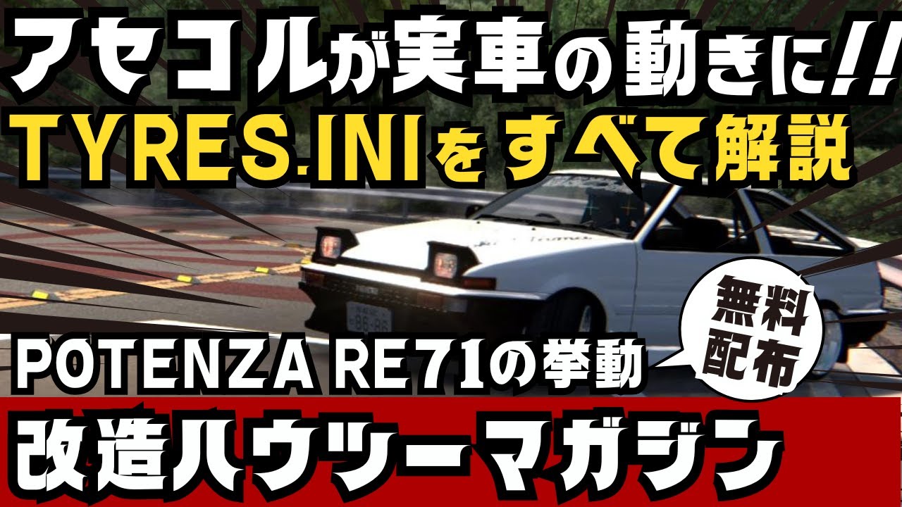 Assetto Corsa MOD очень важные настройки поведения автомобиля! Объяснение настроек tyres.ini