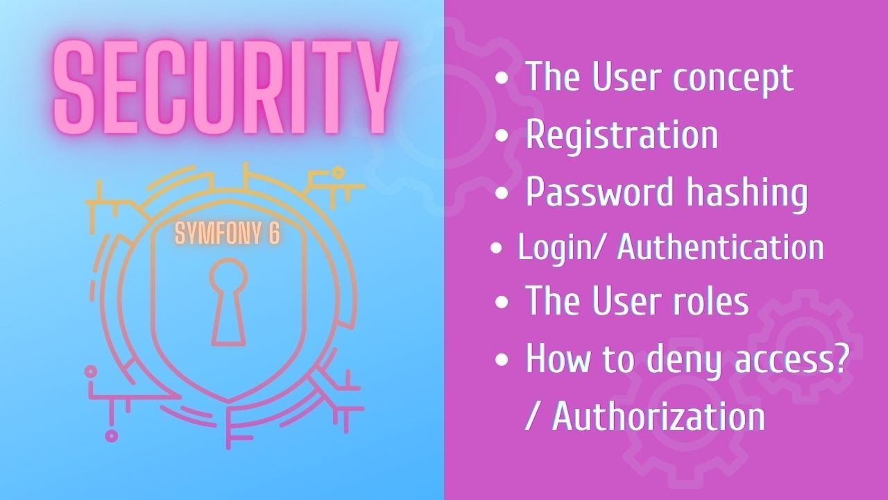 Symfony 6 - Security bundle: registration, pass hashing, login, logout, access control