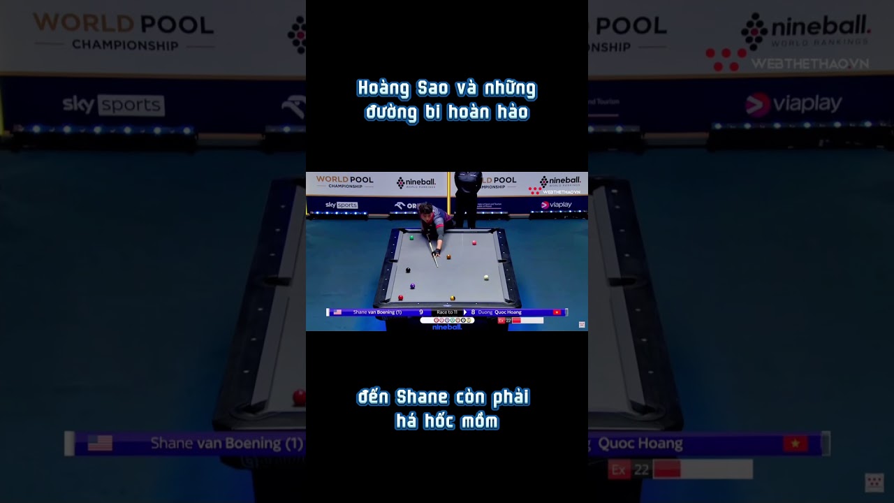 Ho&agrave;ng Sao khiến Shane phải h&aacute; hốc mồm trước những đường bi của m&igrave;nh #pool #8ballpool #highlights