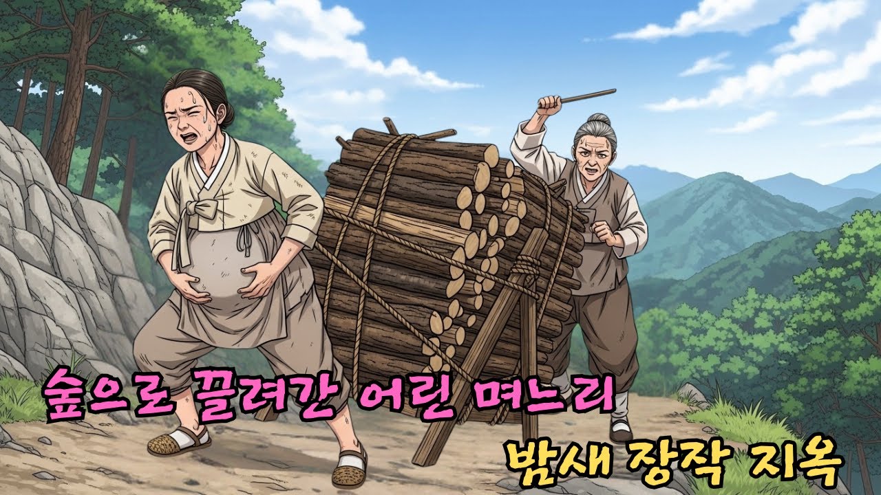 시어머니는 어린 며느리를 몰아세우려고 숲으로 데려가 밤새 장작을 패게 했다. 그리고 비명이 터졌다. | 야담·민담·전설·옛날이야기·오디오북