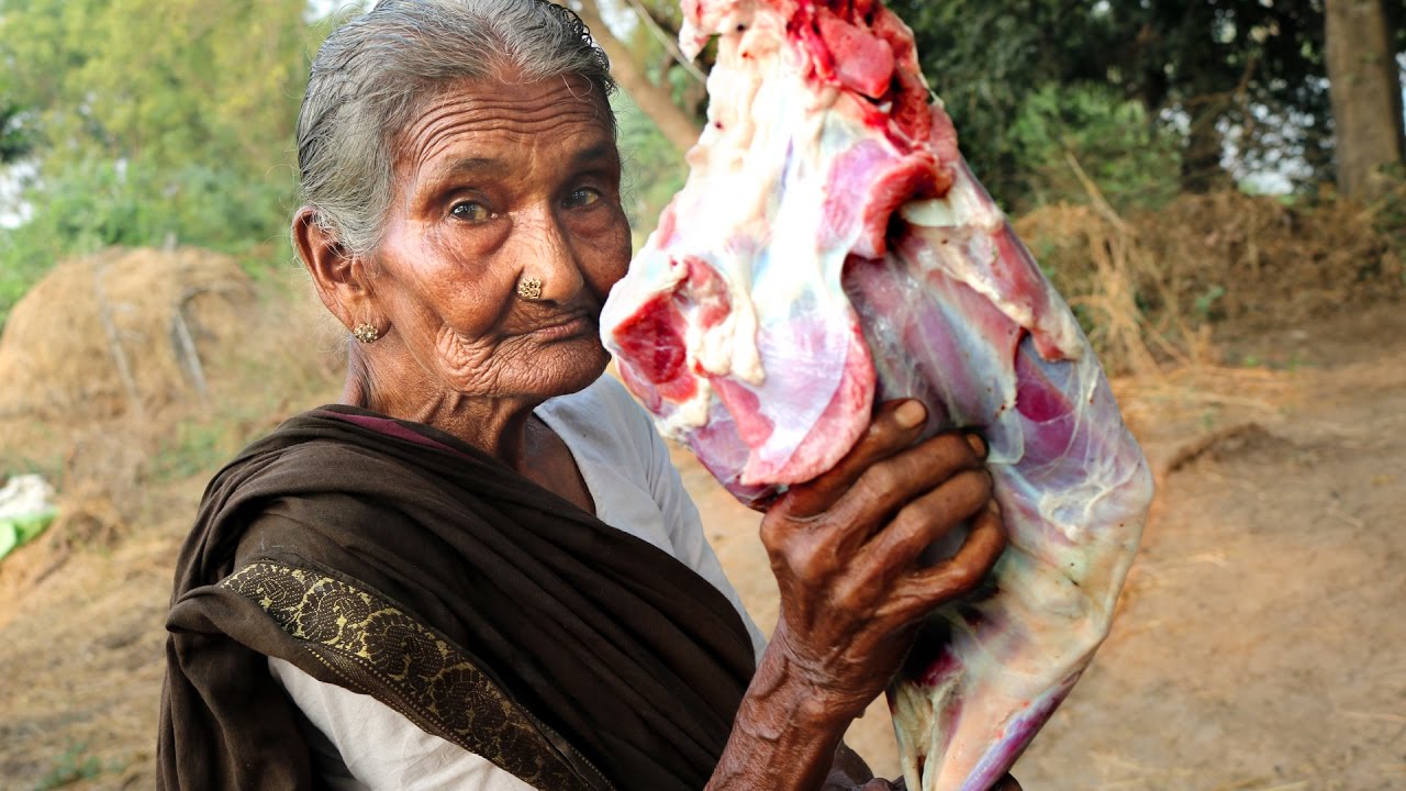 My 105 Years Grandma's Yummy Mutton Recipe | World Best Mutton Curry By My Grandma's | Country Foods