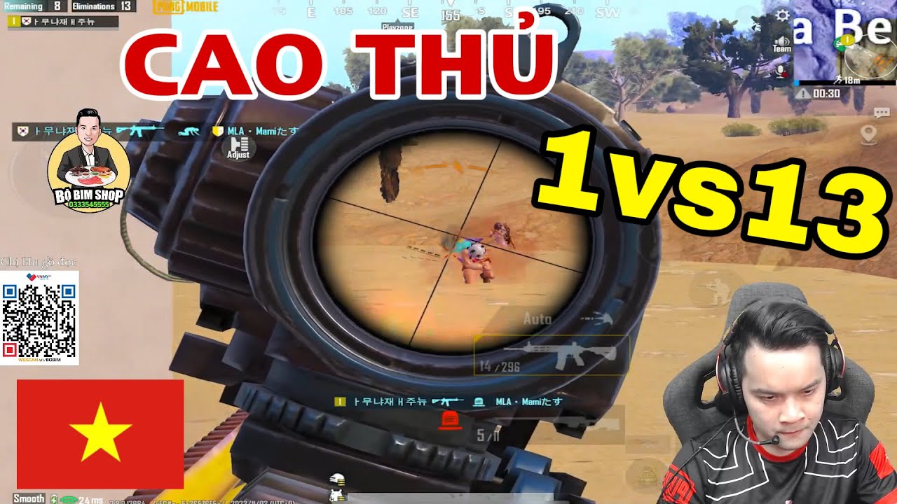 PUBG Mobile - Map Sa Mạc Luôn Căng Thẳng Tại Bo Cuối | 1 Mình Phải Cân 13 Địch Xung Quanh Để Lấy TOP