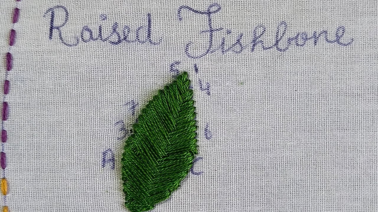 Raised Fishbone stitch, 🪡 Fishbone stitch family, 🪡 Hand made ✨, Hand embroidery stitches tutorial ✨