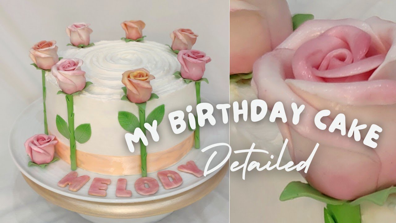 decorating cake with roses ( fondant or clay )( mother day, women day & everyone u loved