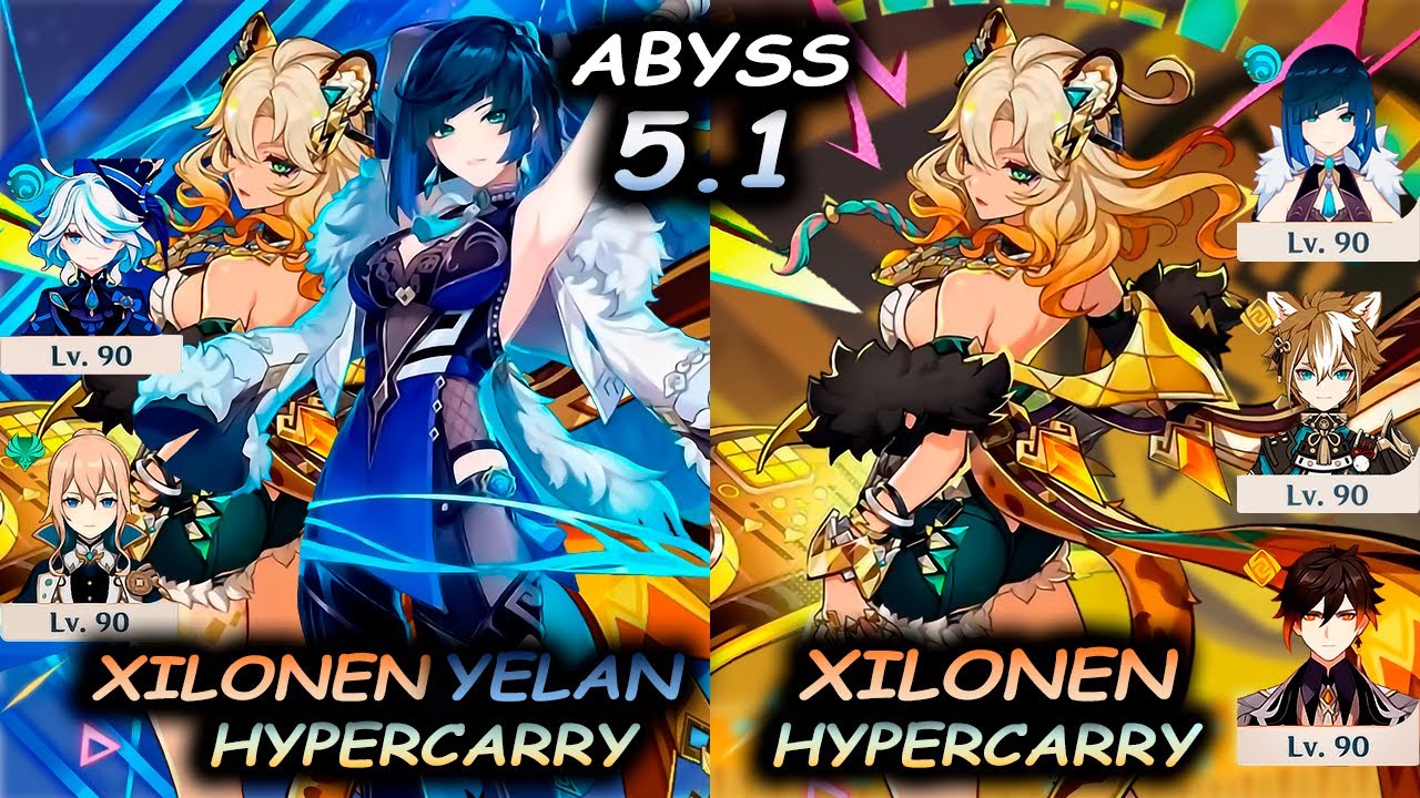 C0 Yelan Hypercarry & C2 Xilonen Hypercarry | Spiral Abyss 5.1 | Genshin Impact