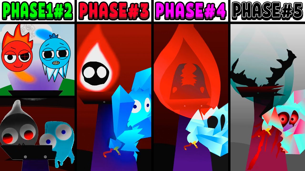 All Phases in New Incredibox Sprunki 4 of Firecy and Icy: From Phase 1 to Phase 5