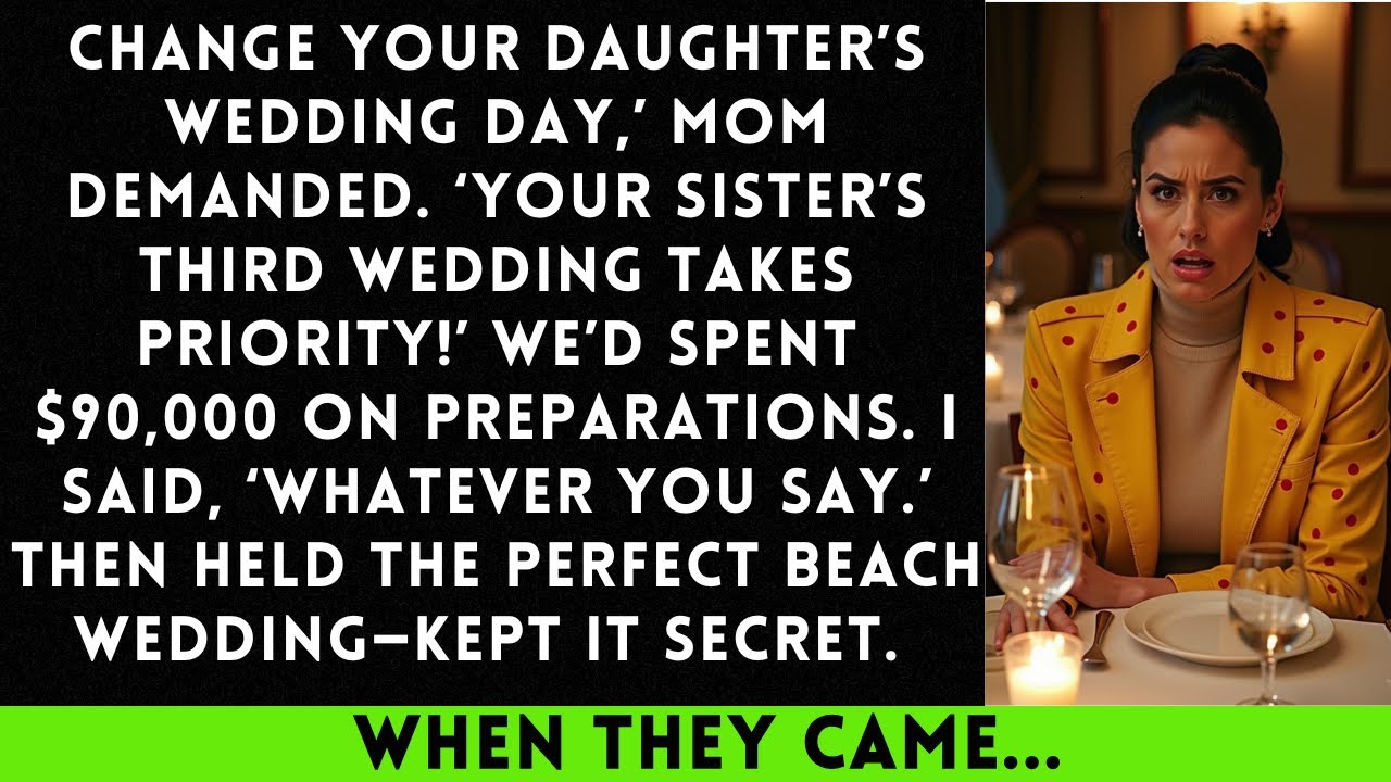 Mom Demanded, ‘Change Your Daughter’s Wedding Day—Your Sister’s Third Wedding Takes Priority.’ The…