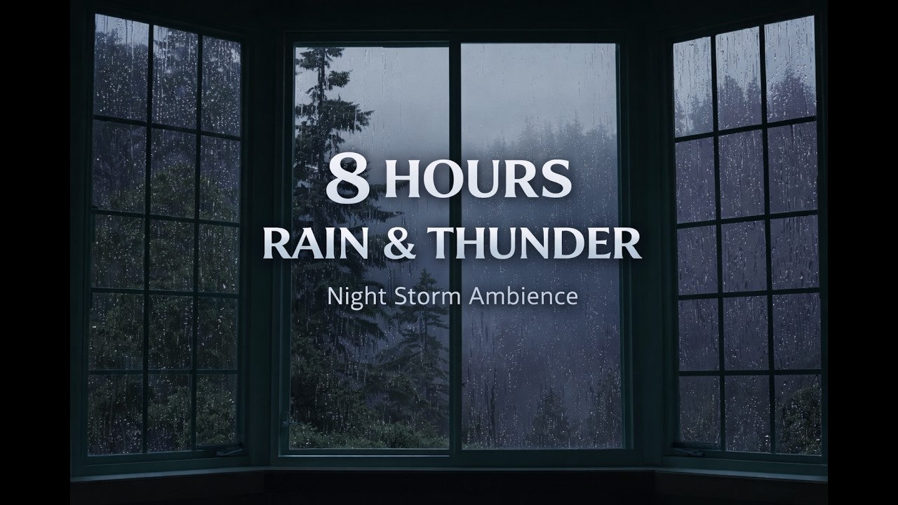 8 Hours of Heavy Rain & Distant Thunder for Deep Sleep, Relaxation & Insomnia