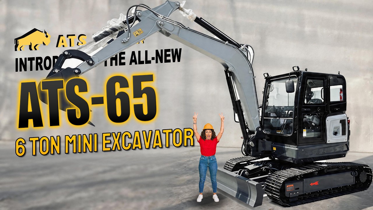 6-ton excavator powered by a Kubota engine.