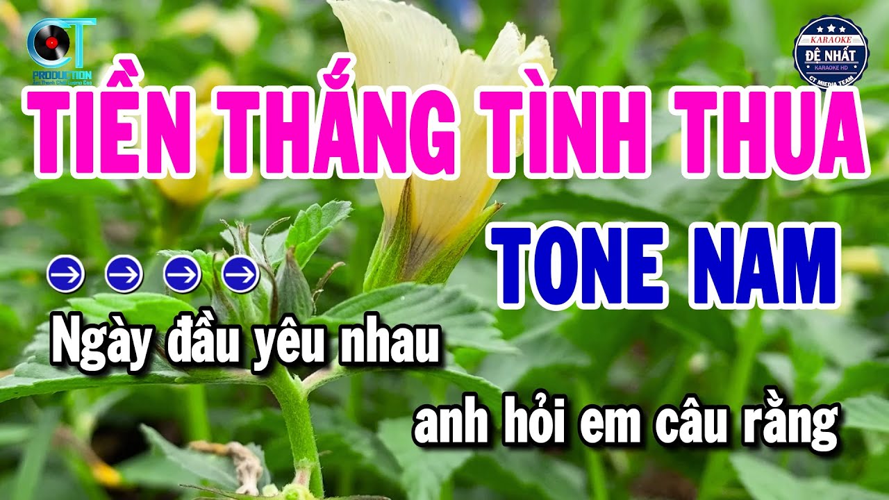 Karaoke Tiền Thắng Tình Thua - Tone Nam | Karaoke Đệ Nhất