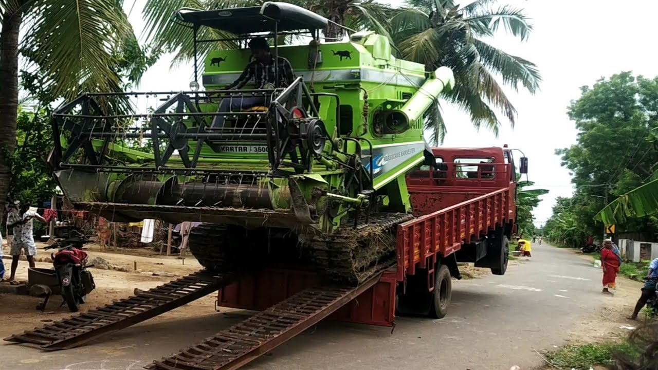 Kartar 3500G combine Harvester unloading from Lorry| Tractor Harvestor