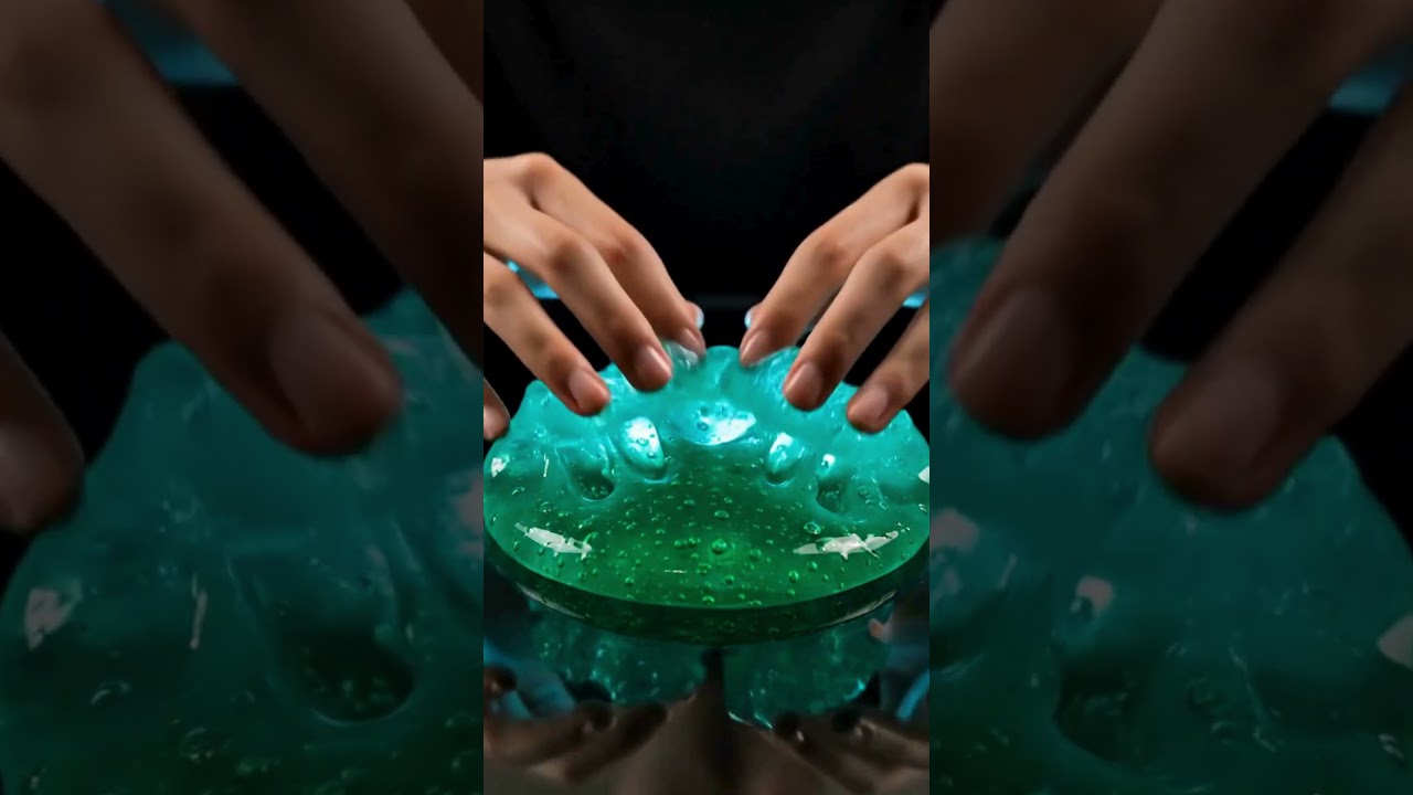 ASMR Green Jelly Slime 💚 | Soft & Squishy Sounds 