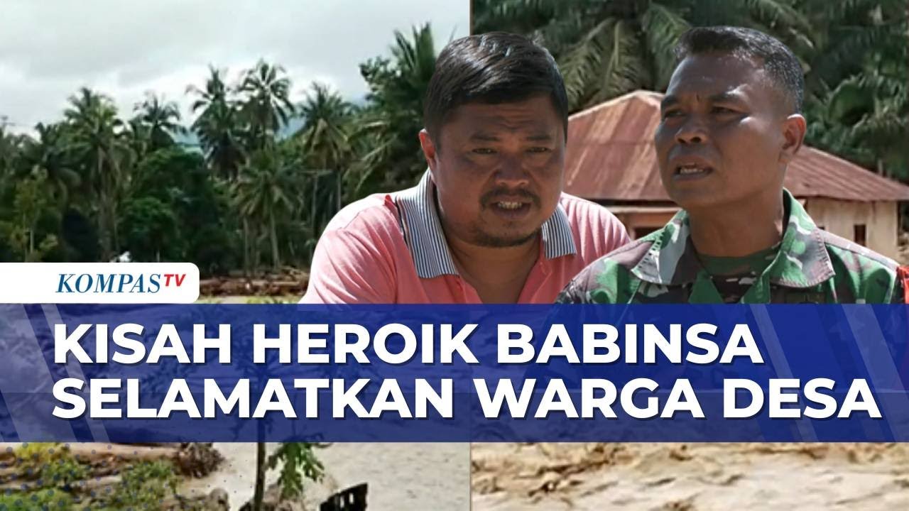 Aksi Berani Babinsa Selamatkan Warga saat Banjir di Tapanuli Selatan