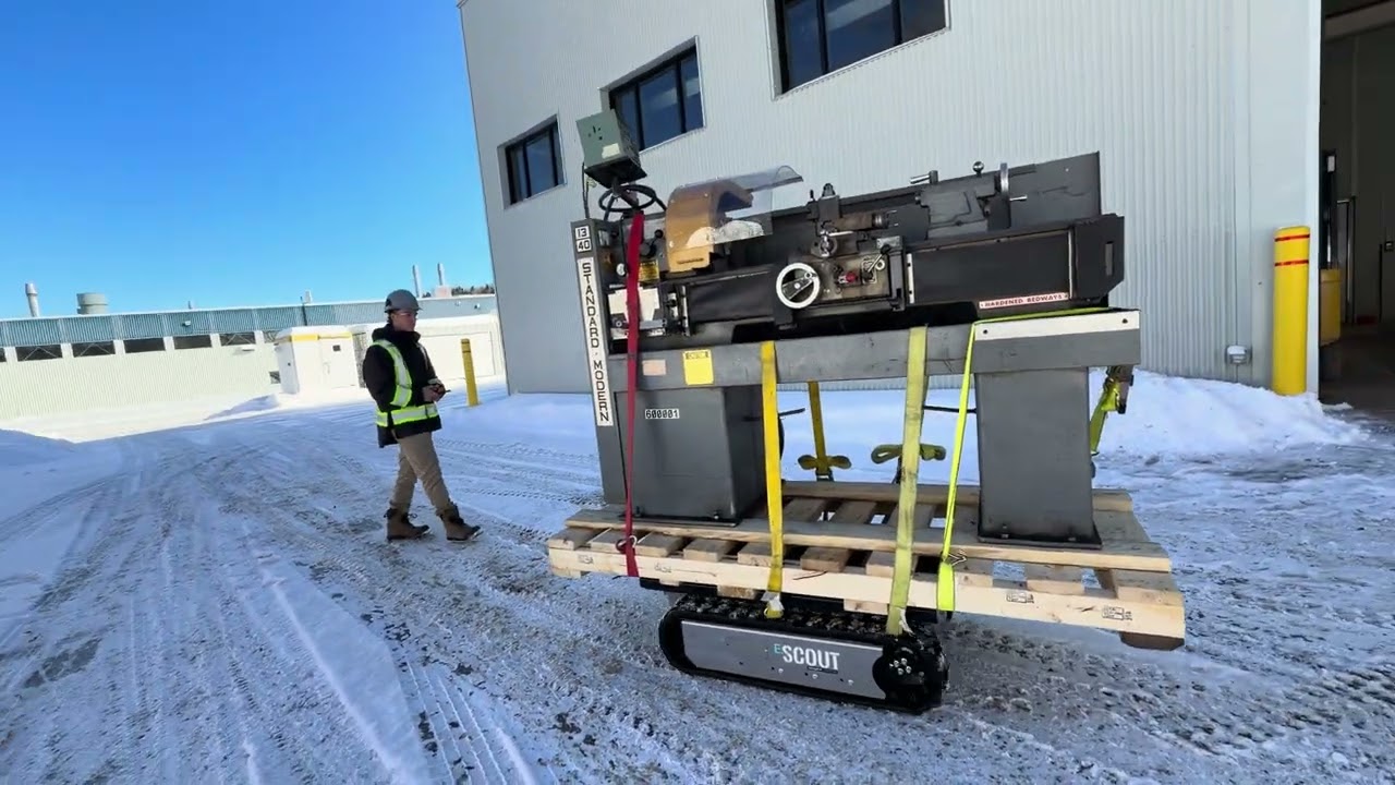 Tracked Carrier Moving a Lathe Machine