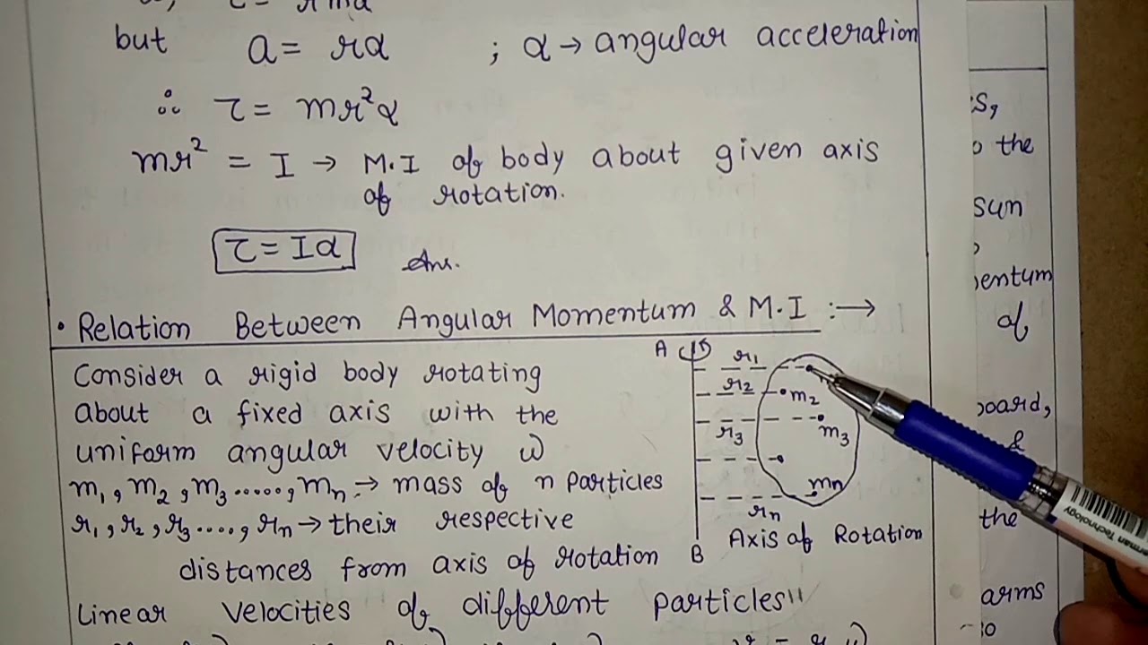 Relation between Torque & Moment of Inertia || Relation between Angular Momentum & Moment of Inertia