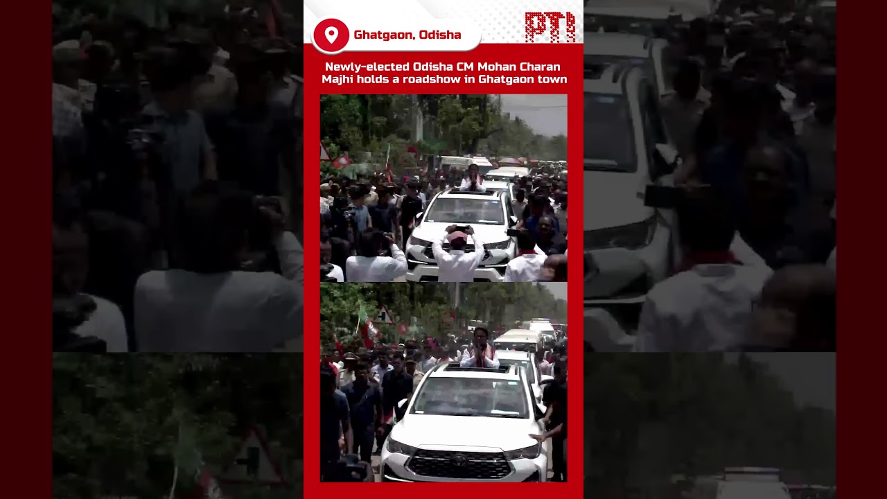 Newly-elected Odisha CM Mohan Charan Majhi holds a roadshow in Ghatgaon town